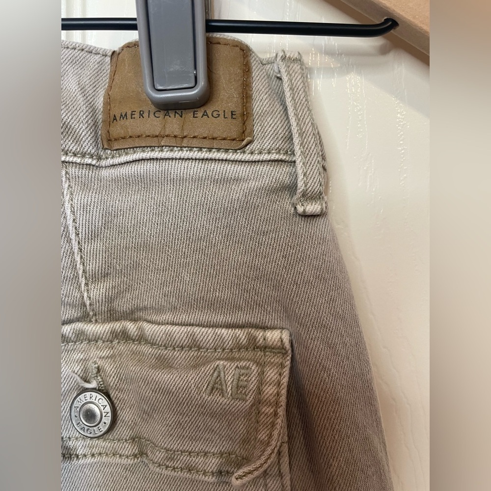 American Eagle Green Khaki Wide Leg Jeans Size 00 - Picture 8 of 9